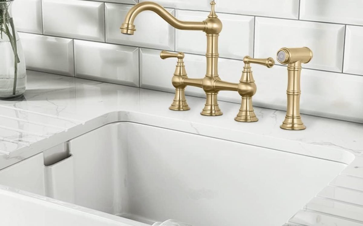 Two Handle Bridge Faucets for A More Industrial Bathroom Look